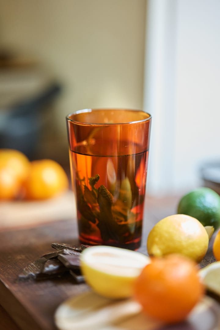 4 Vasos de té 70's 20 cl, Amber brown HKliving