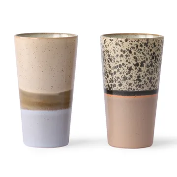 70's 2 Tazas de café latte 28 cl - Multi - HKliving