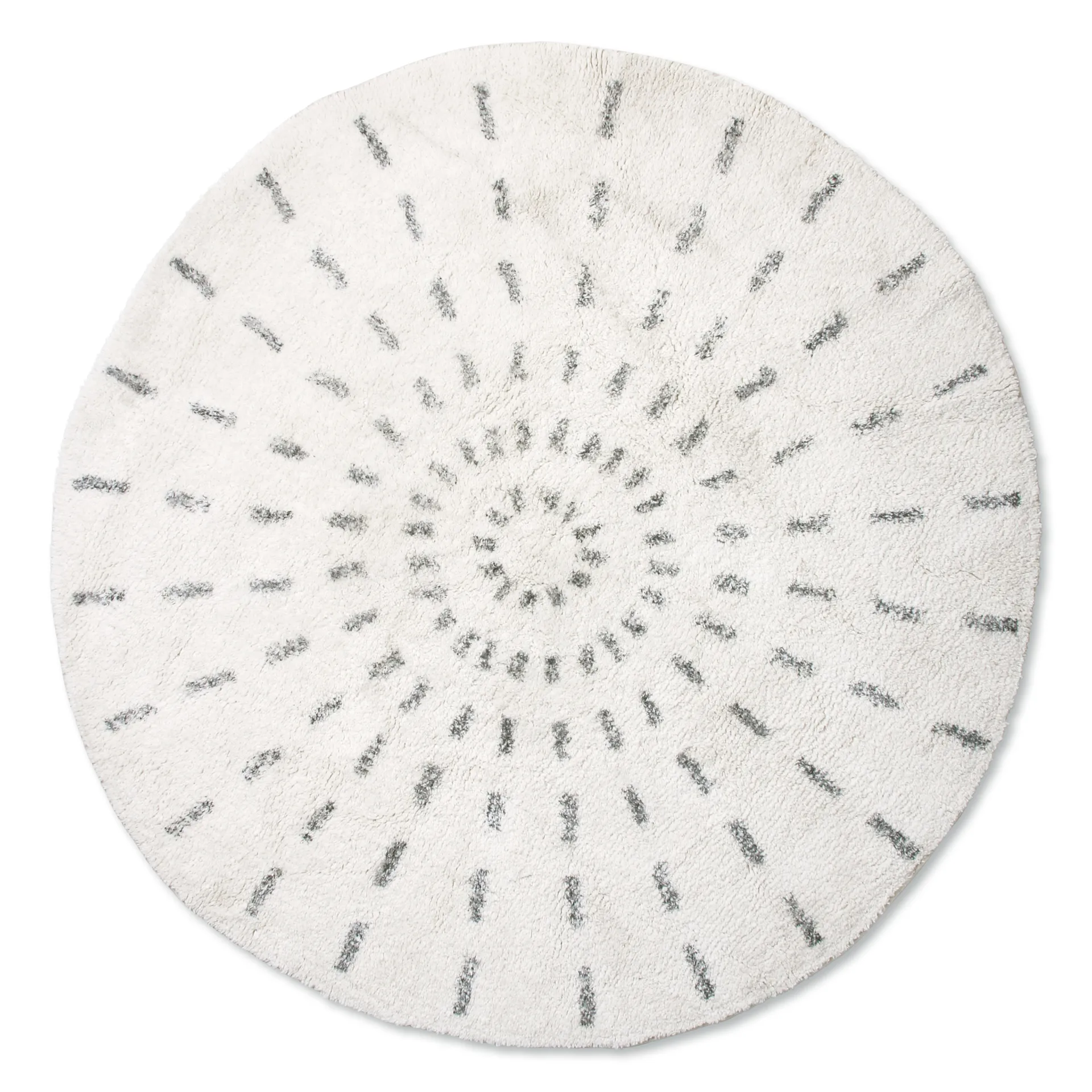 Alfombrilla de baño Swirl Ø120 cm, negro-blanco HKliving