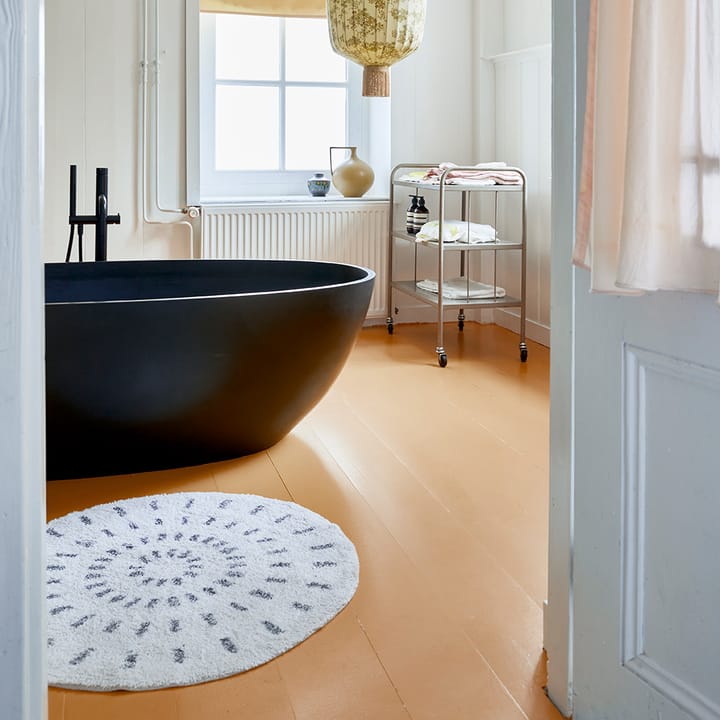 Alfombrilla de baño Swirl Ø60 cm, negro-blanco HKliving