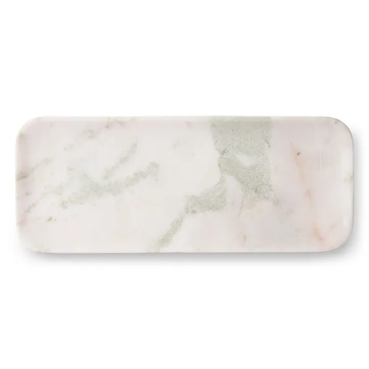 Bandeja de mármol HKliving 30x12 cm, blanco-verde-rosa HKliving