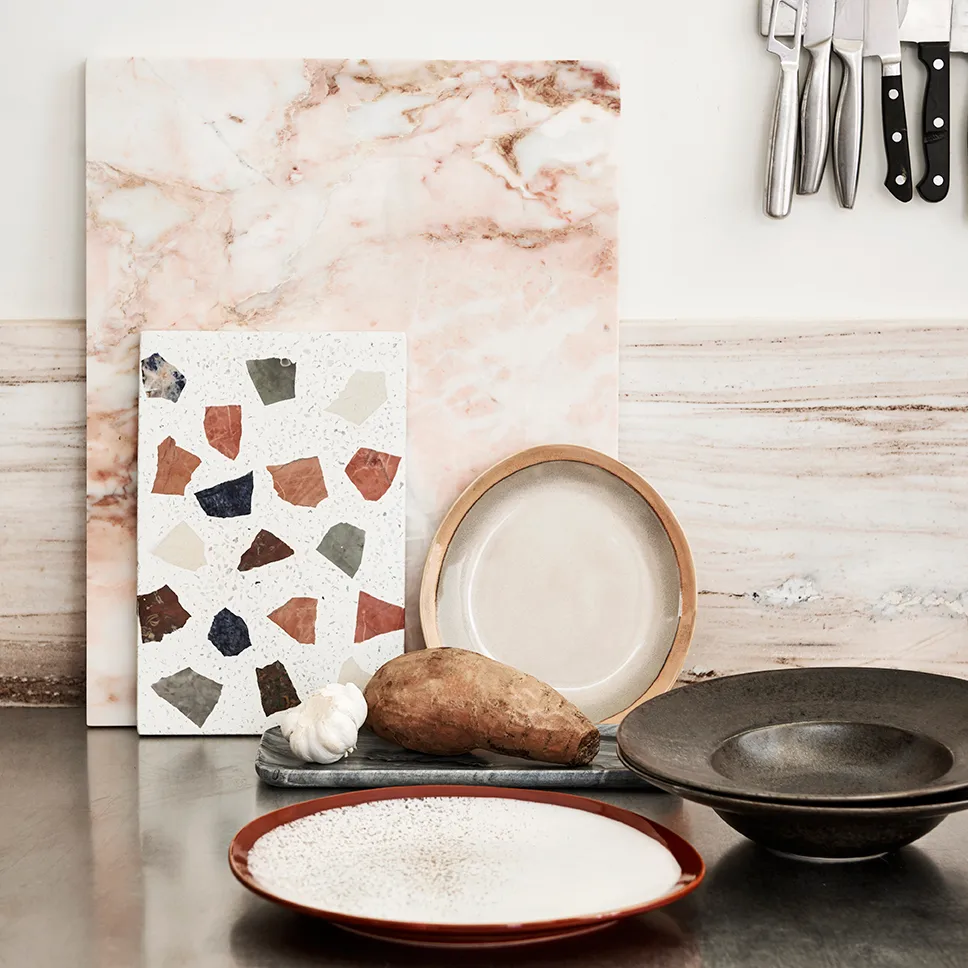 Bandeja de mármol HKliving 30x12 cm, gris HKliving
