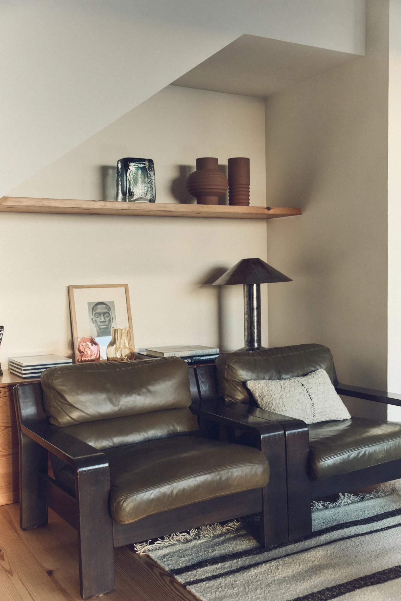 Cojín Natural wool striped 30x50 cm, White HKliving