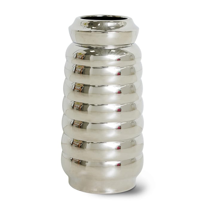 Jarrón Ceramic ribble 28,9 cm, Chrome HKliving