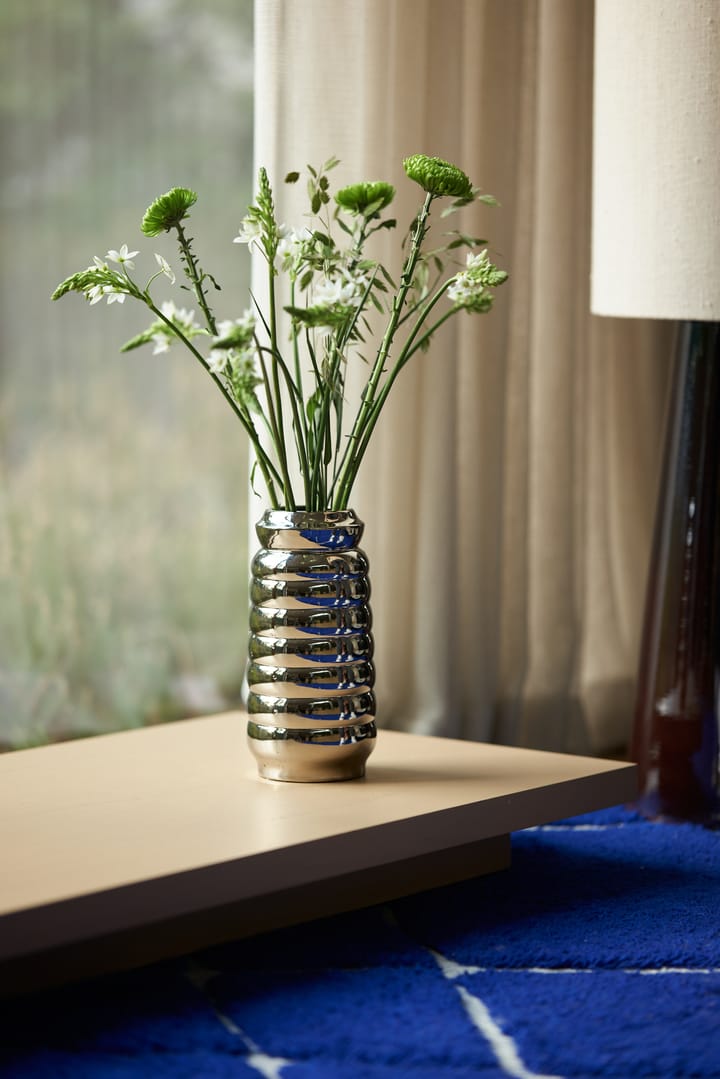 Jarrón Ceramic ribble 28,9 cm, Chrome HKliving