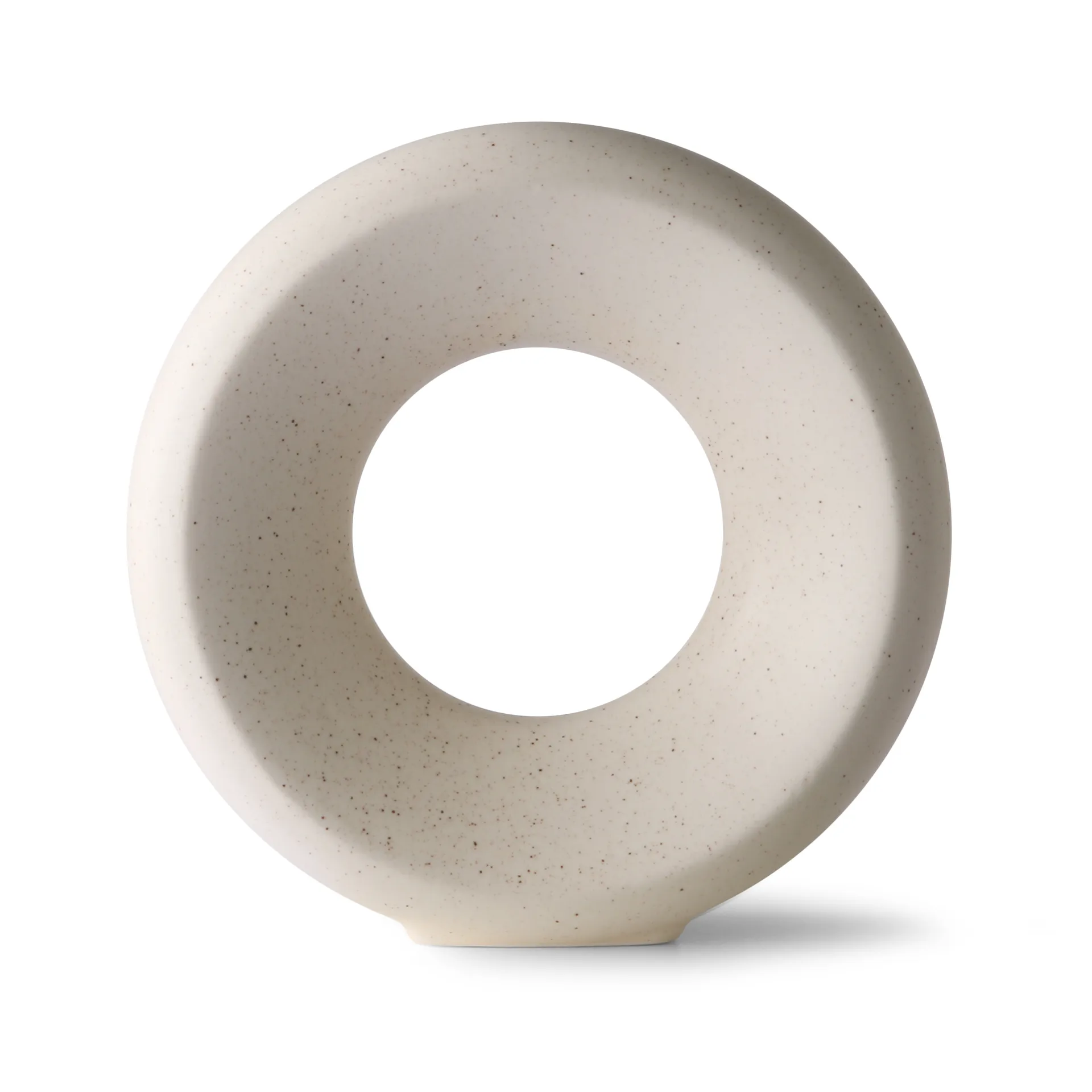 Jarrón Circle M 24,5 cm, White speckled HKliving