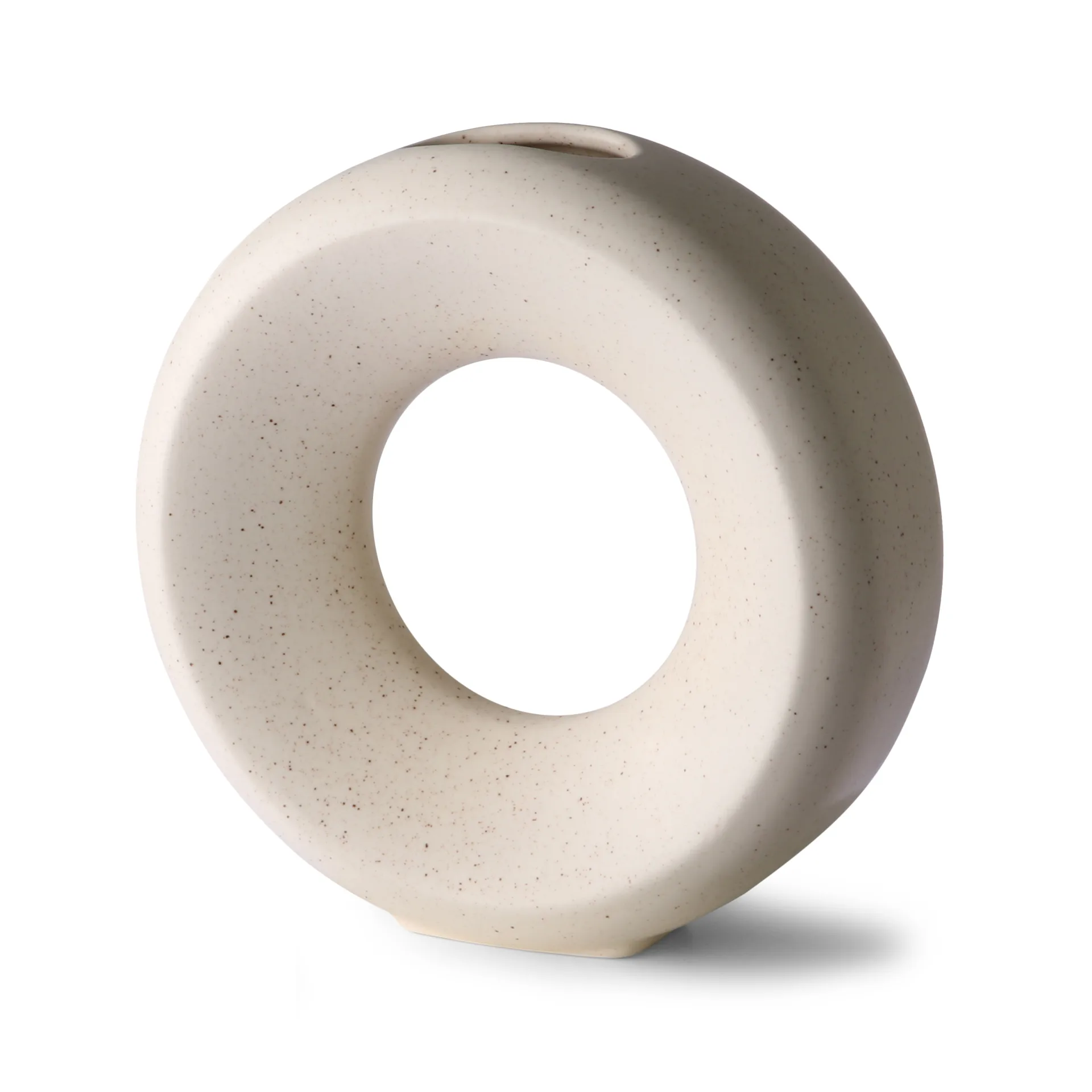 Jarrón Circle M 24,5 cm, White speckled HKliving