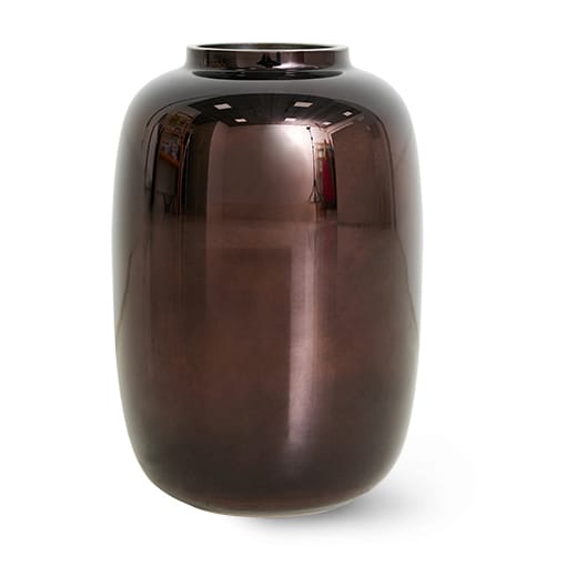 Jarrón de vidrio Hkliving de vidrio chrome 20,2 cm, Brown metalic HKliving