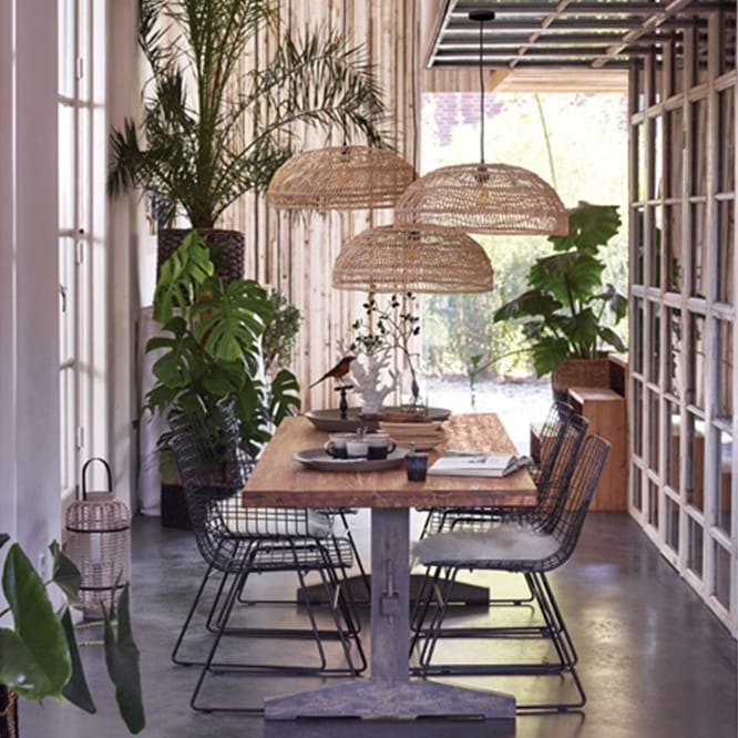 Lámpara cesta HKliving plana, natural HKliving