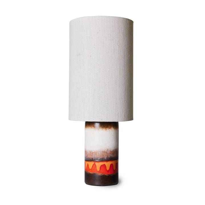 Pie de lámpara Retro esmaltada gres, Brown, cream, red/naranja HKliving