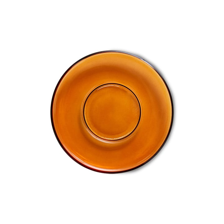 Plato de café de vidrio 70's Ø10,6 cm, Amber brown HKliving