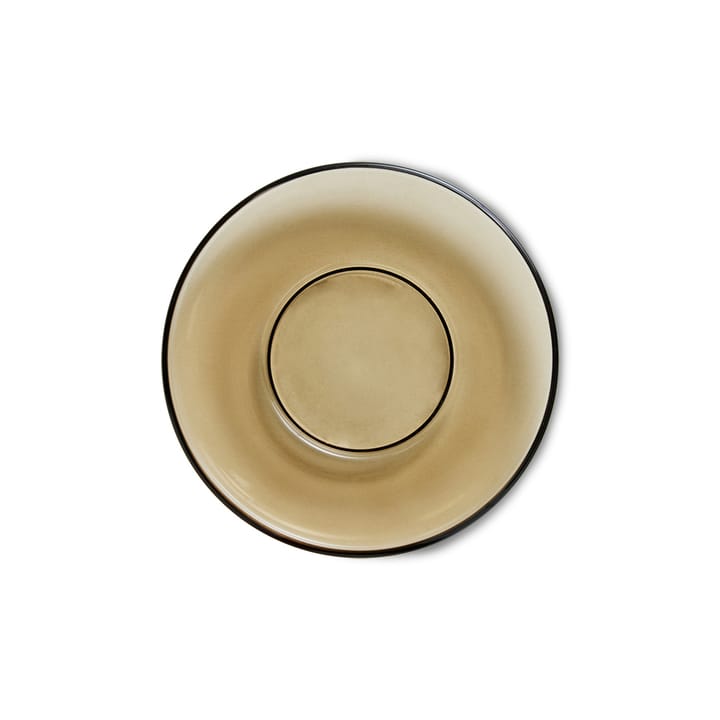 Plato de café de vidrio 70's Ø10,6 cm, Mud brown HKliving