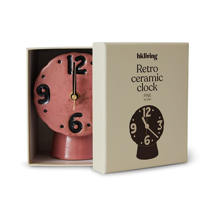 Reloj de cerámica retro 16,2 cm, Pink HKliving