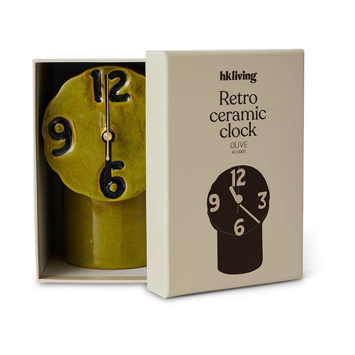 Reloj de cerámica retro 18 cm, Olive HKliving
