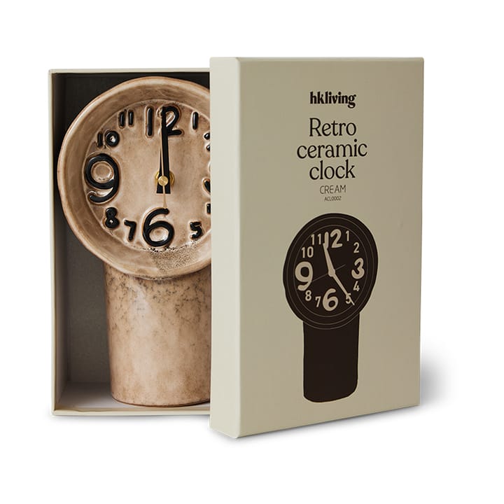 Reloj de cerámica retro 23,5 cm, Cream HKliving