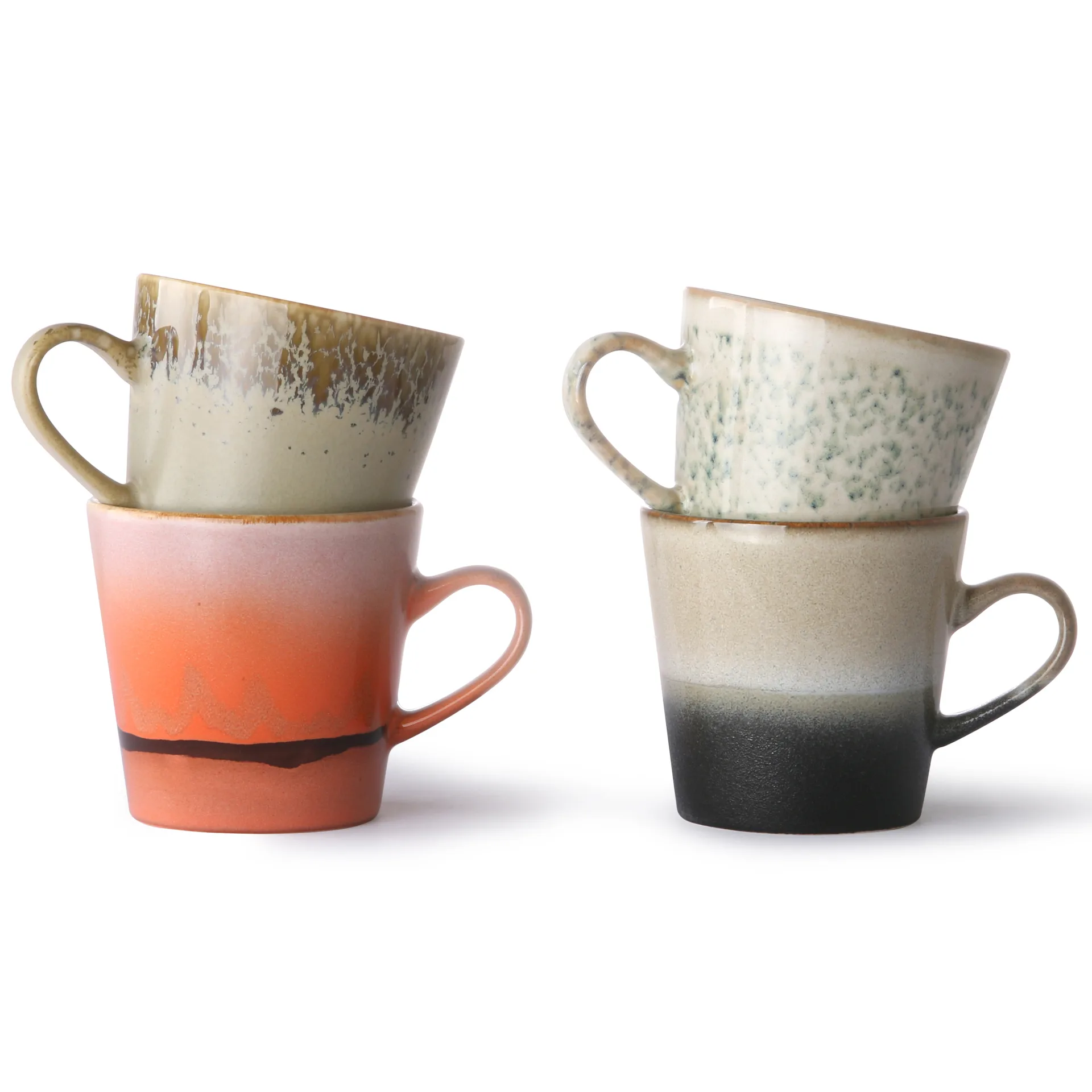 Set de 4 tazas de café americano 70's, Multi HKliving