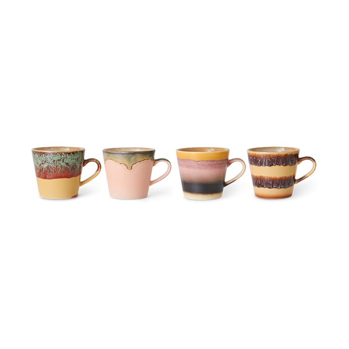 Set de 4 tazas de capuchino 70's, Vista HKliving