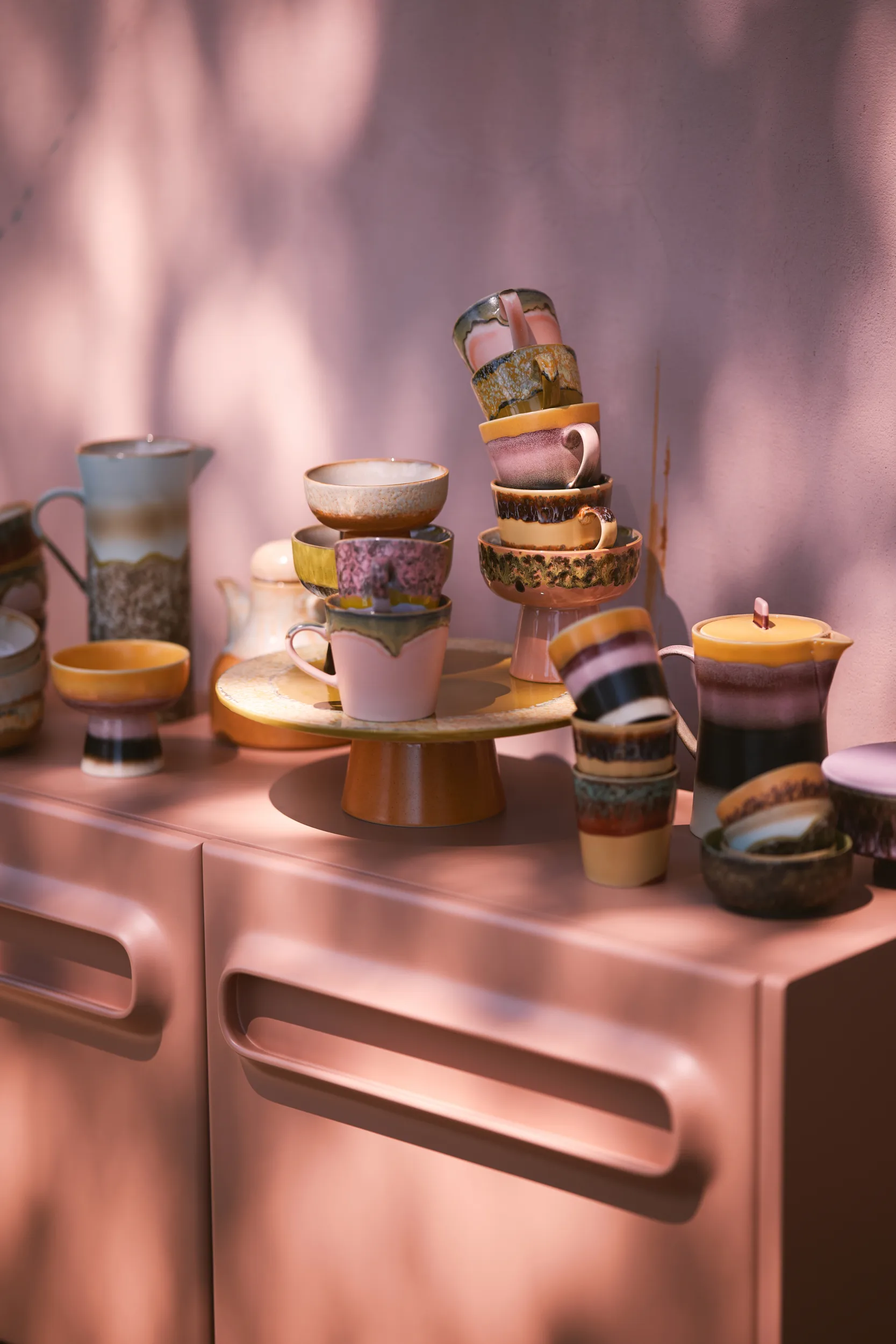 Set de 4 tazas de capuchino 70's, Vista HKliving