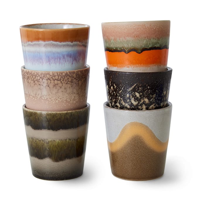 Set de 6 tazas 70's, Elements HKliving