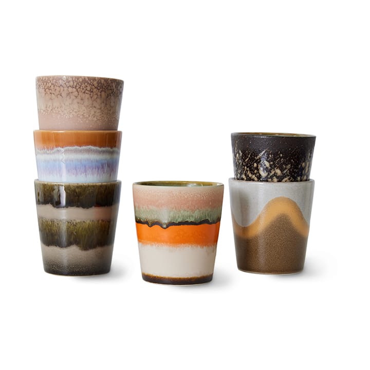 Set de 6 tazas 70's, Elements HKliving
