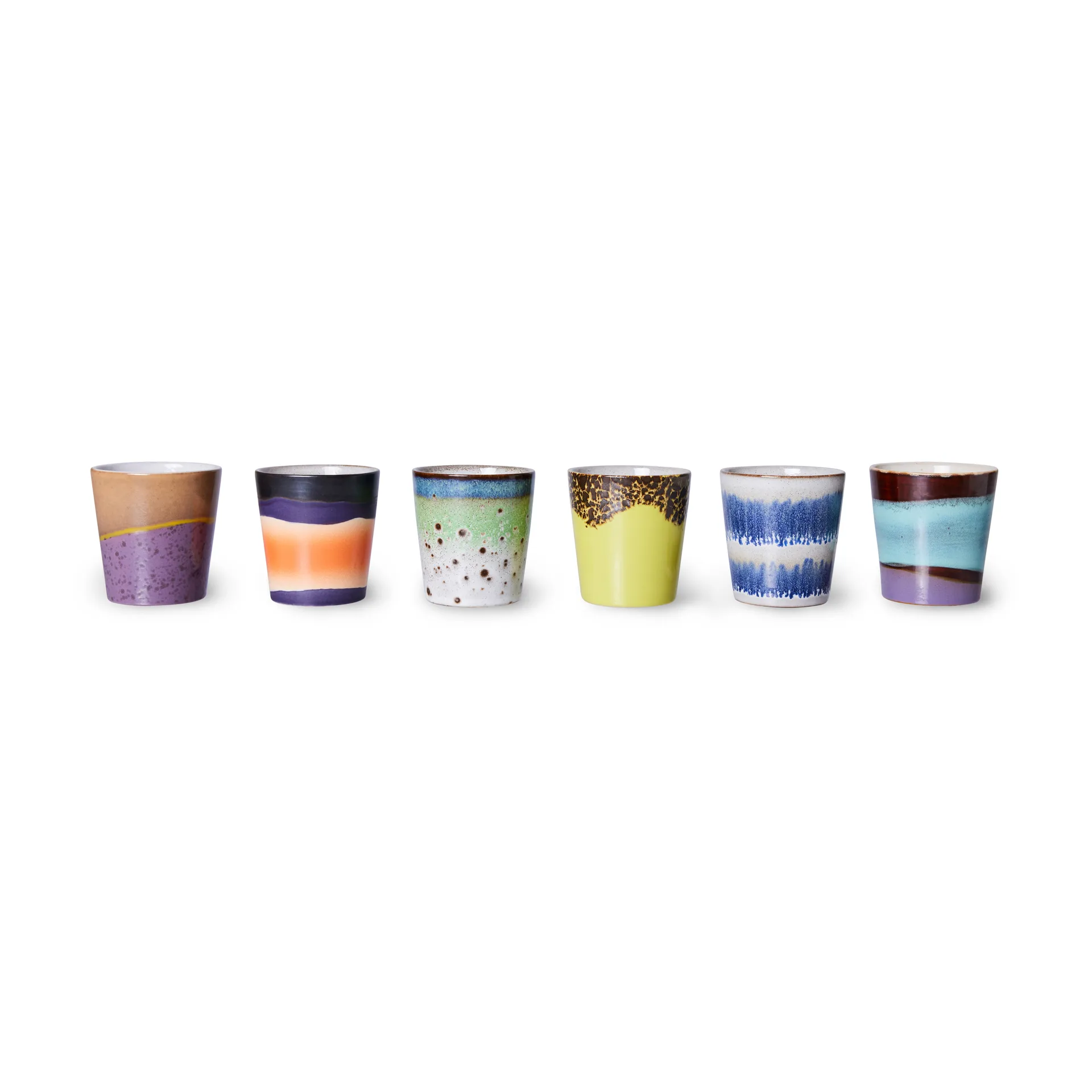 Set de 6 tazas 70's, Multi HKliving