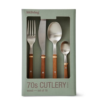 Set de cubiertos 70's 16 piezas - Madera - HKliving