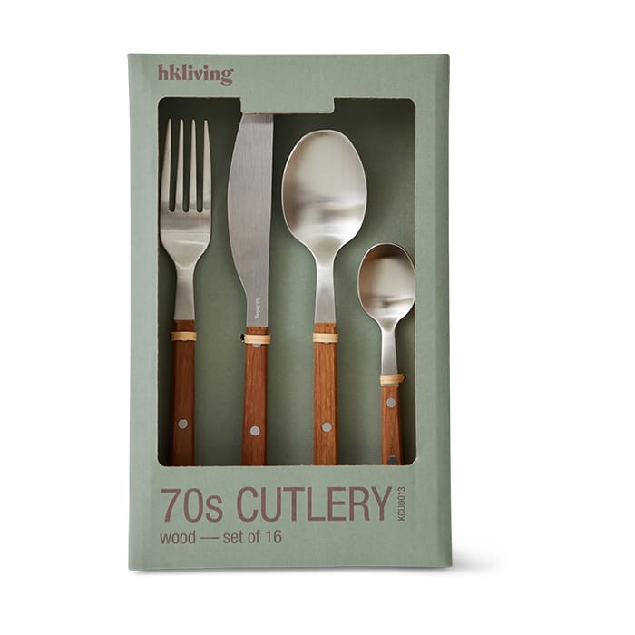 Set de cubiertos 70's 16 piezas - Madera - HKliving