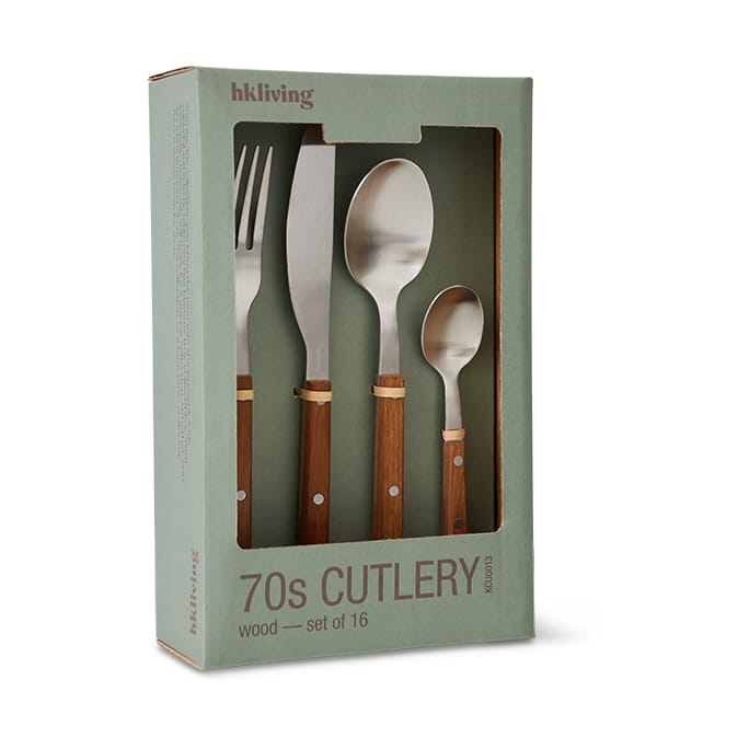 Set de cubiertos 70's 16 piezas, Madera HKliving