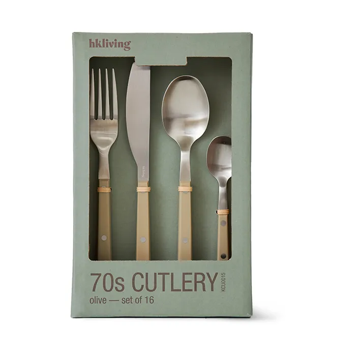 Set de cubiertos 70's 16 piezas, Olive HKliving