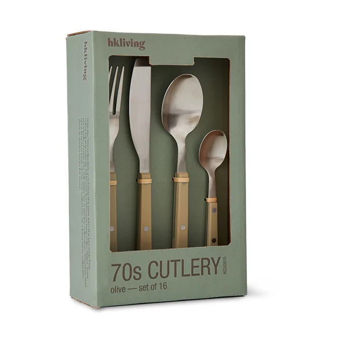 Set de cubiertos 70's 16 piezas, Olive HKliving