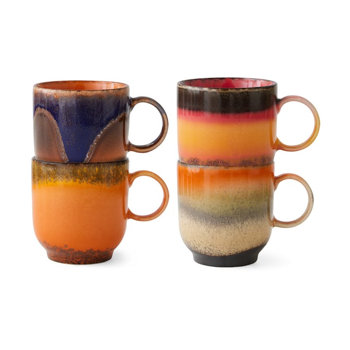 Set de tazas 70's, 25 cl 4-pack - Brasil - HKliving