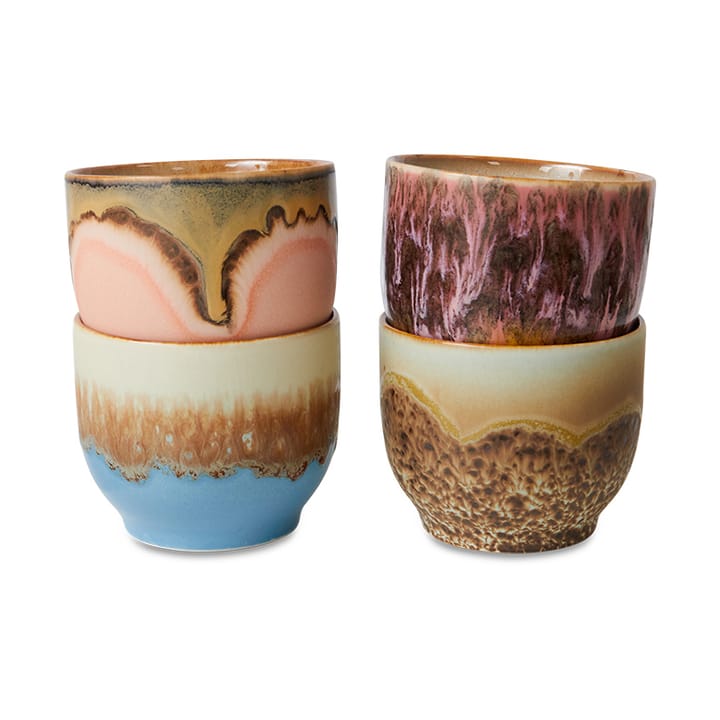 Set de tazas 70's, 25 cl 4-pack - Lagoon - HKliving