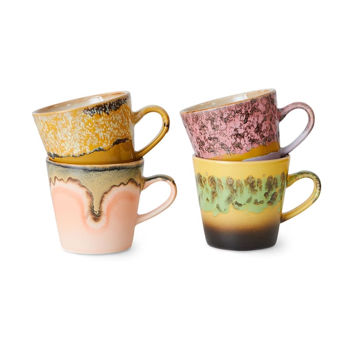 Set de tazas de cerámica Americano, 70's 4-pack 26 cl - Radiant - HKliving