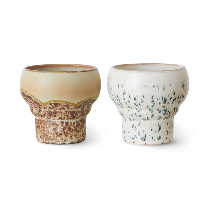 Set de tazas lungo 70's, 24 cl 2-pack - Coral - HKliving