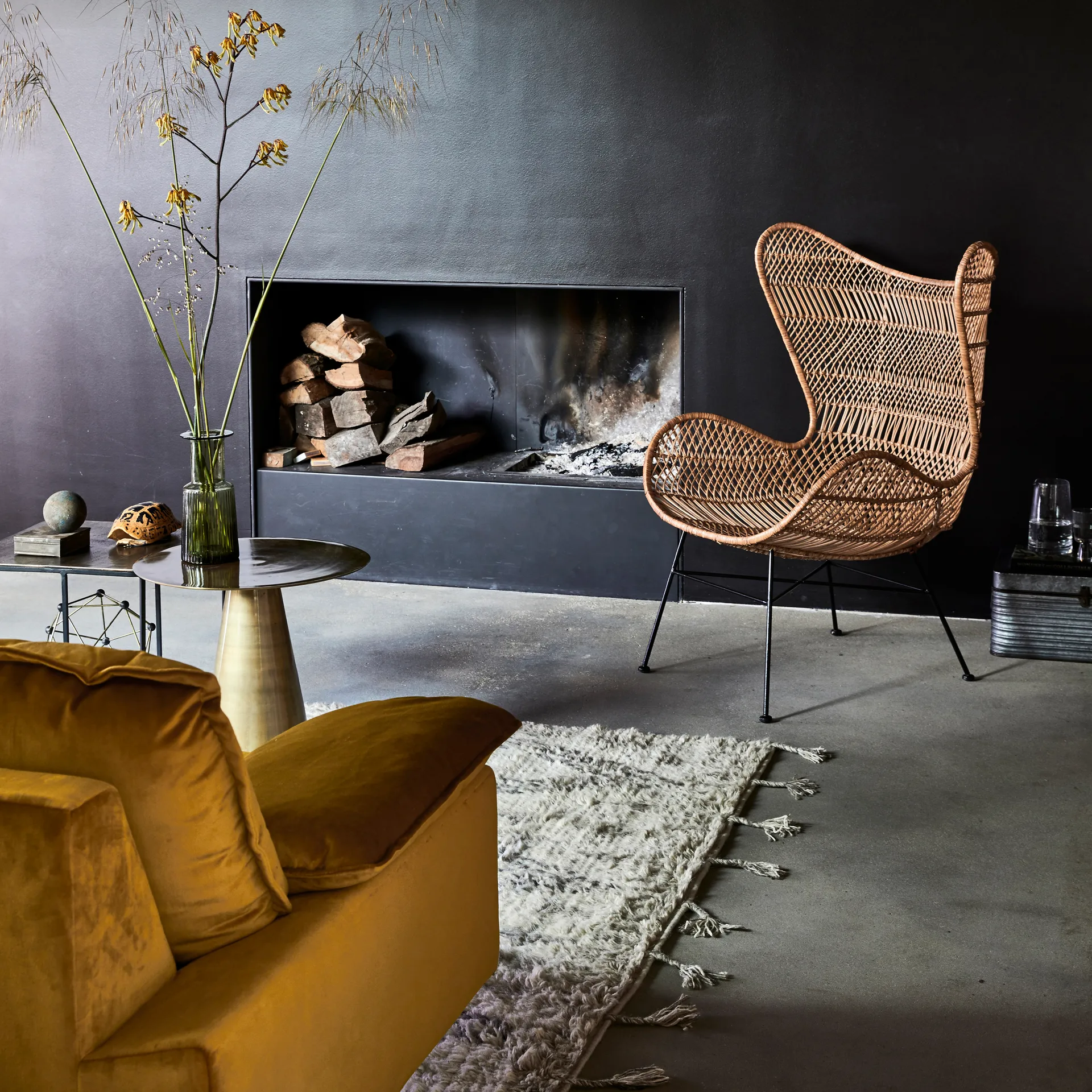 Sofá de 3 plazas Retro, Yra (amarillo) HKliving