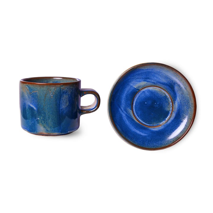 Taza y platillo Home Chef 22 cl, Rustic blue HKliving