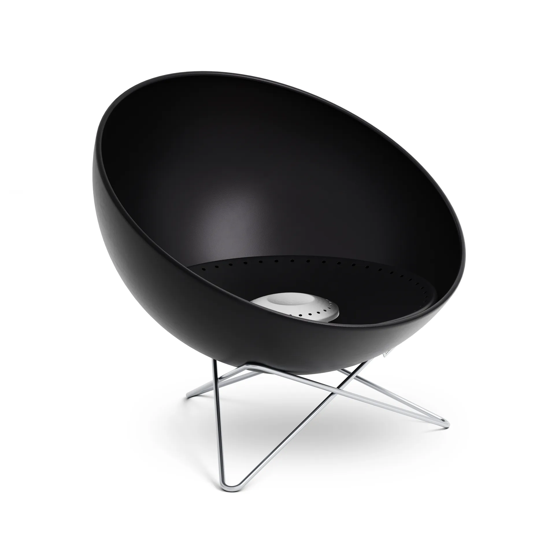 Brasero BOWL 57, Negro-plata, base de estrella Höfats