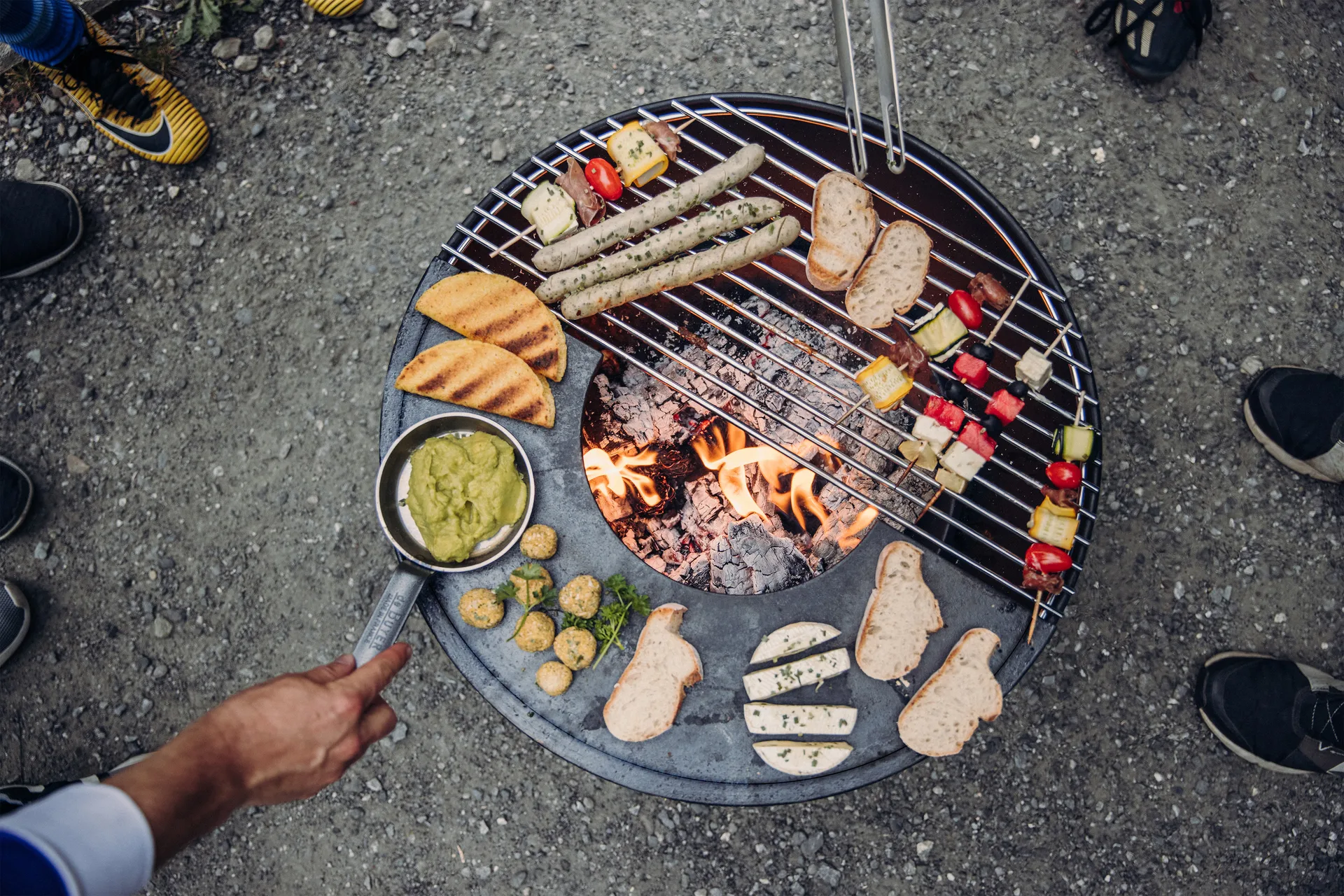 Brasero BOWL 57, Negro-plata, base de estrella Höfats