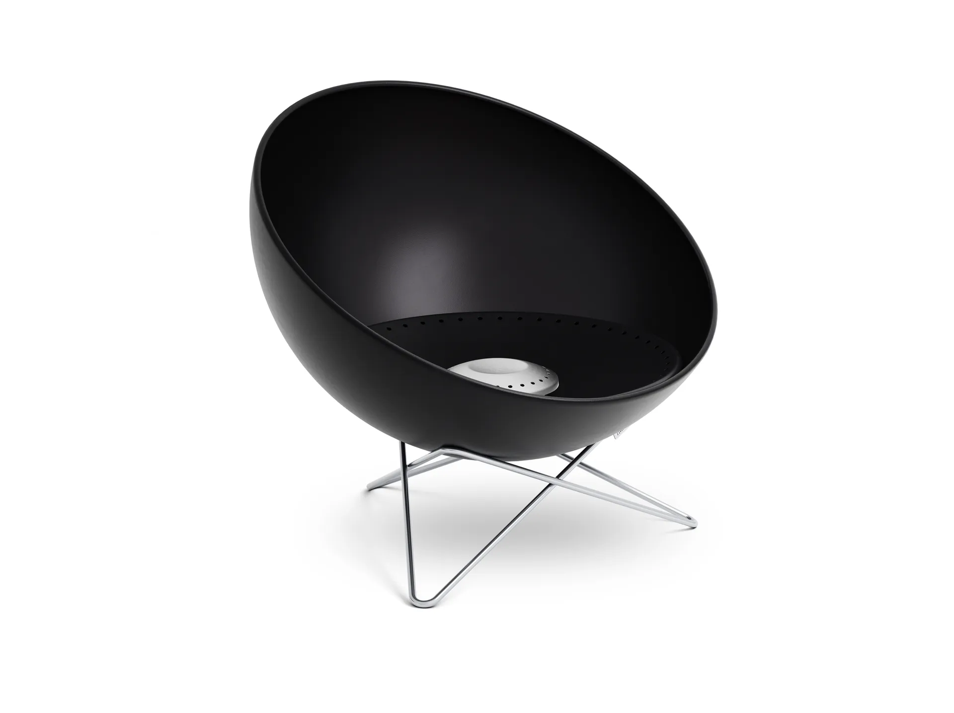 Brasero BOWL 70, Negro-plata, base de estrella Höfats