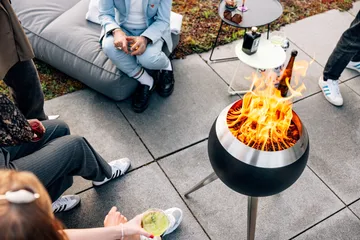 Brasero MOON 45 - Negro-plata, base alta - Höfats