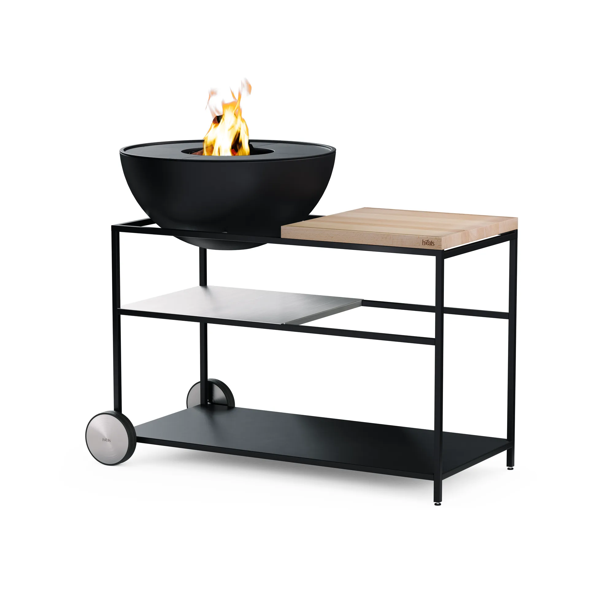 FIRE KITCHEN ruedas para cocina de exterior, Negro, 2-pack Höfats
