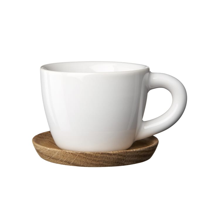 Taza de café espresso y platillo Höganäs 10 cl - blanco brillante - Höganäs Keramik