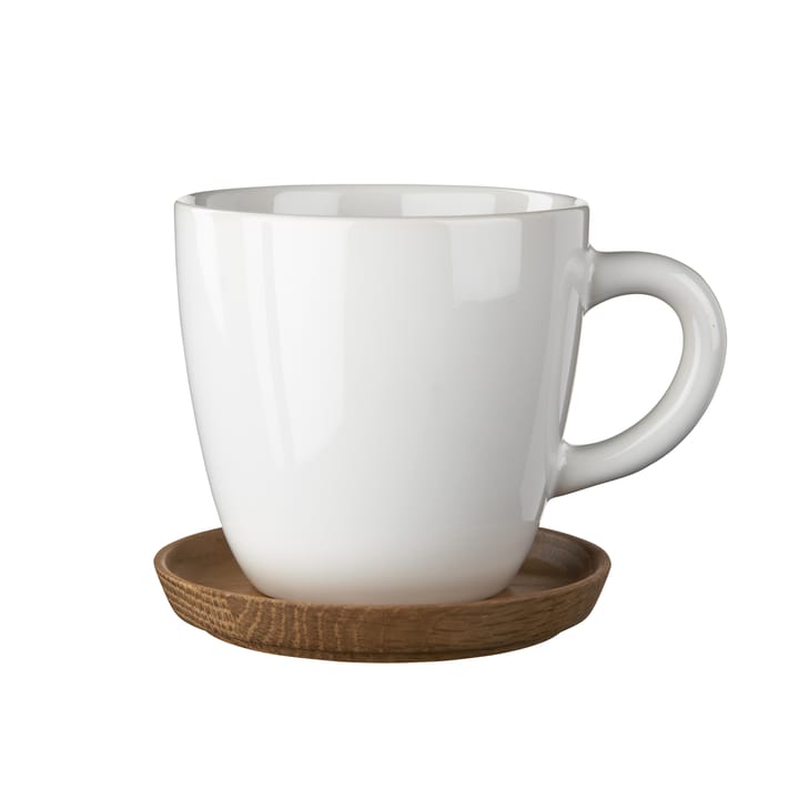 Taza de café y platillo Höganäs 33 cl - blanco brillante - Höganäs Keramik