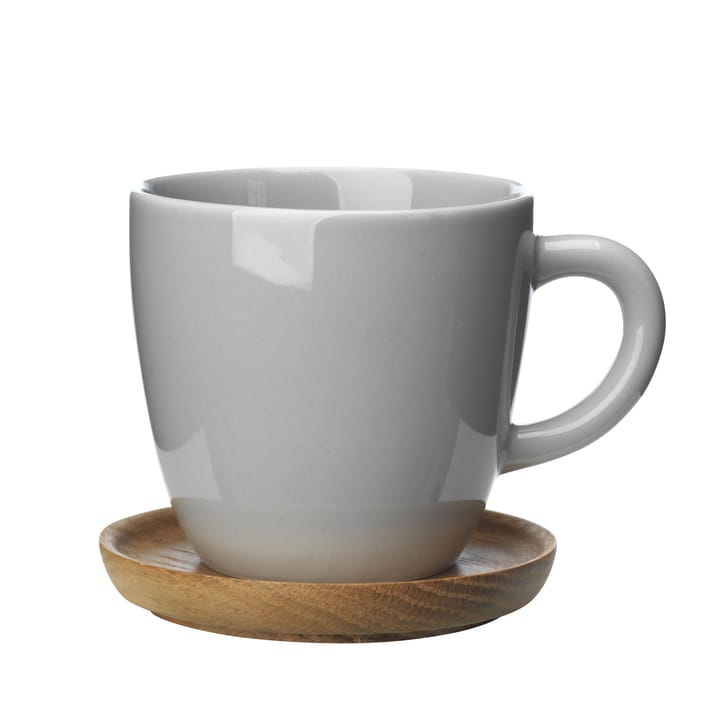 Taza de café y platillo Höganäs 33 cl - gris brillante - Höganäs Keramik
