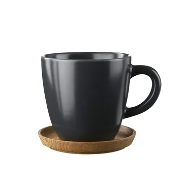 Taza de café y platillo Höganäs 33 cl - gris grafito mate - Höganäs Keramik