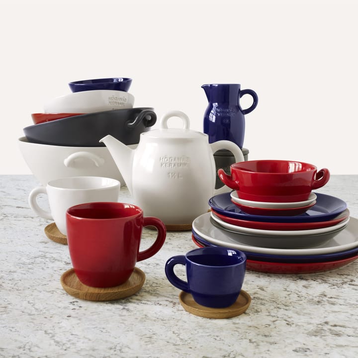 Taza de café y platillo Höganäs 33 cl, rojo brillante Höganäs Keramik