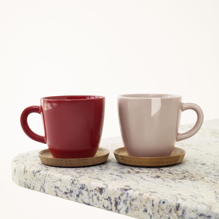 Taza de café y platillo Höganäs 33 cl, rojo brillante Höganäs Keramik