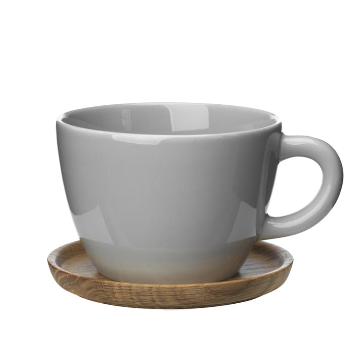 Tazón de té y platillo Höganäs 50 cl - gris brillante - Höganäs Keramik