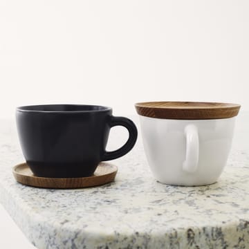 Tazón de té y platillo Höganäs 50 cl - gris grafito mate - Höganäs Keramik