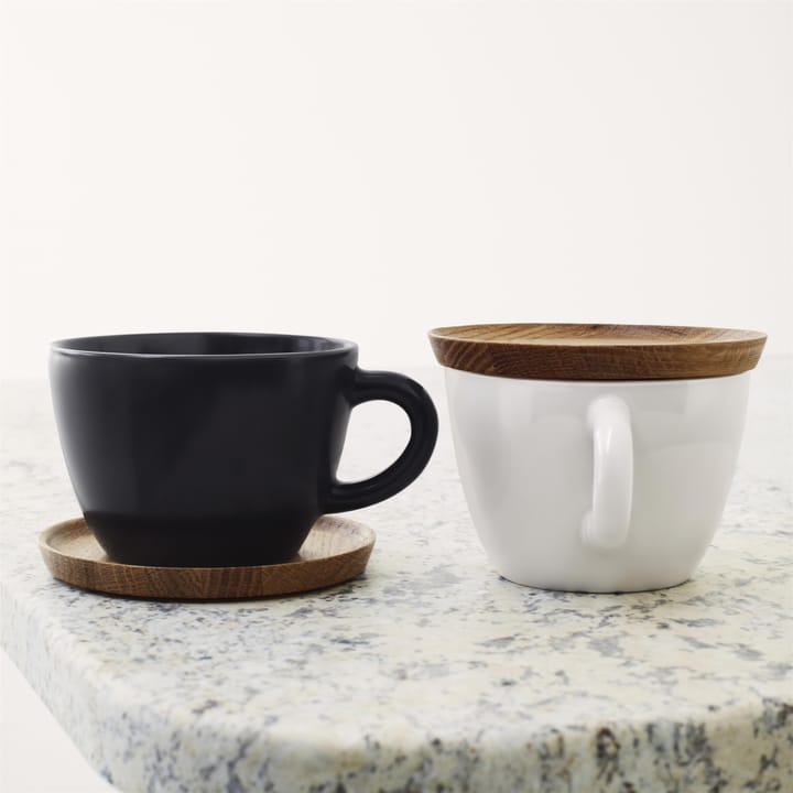Tazón de té y platillo Höganäs 50 cl - gris grafito mate - Höganäs Keramik